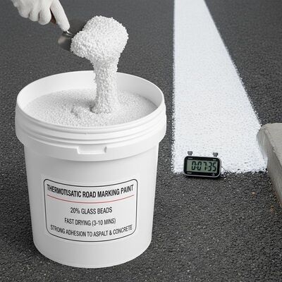 comprar Tinta de marcação de estradas termoplástica com 20% de contas de vidro para secagem rápida (3-10 minutos) e forte adesão ao asfalto e ao concreto Fabricação em linha
